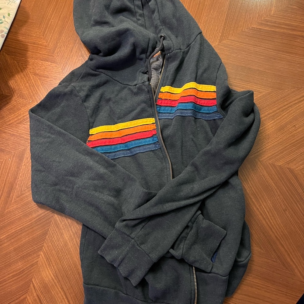 Aviator nation classic 5 stripe zip up hoodie